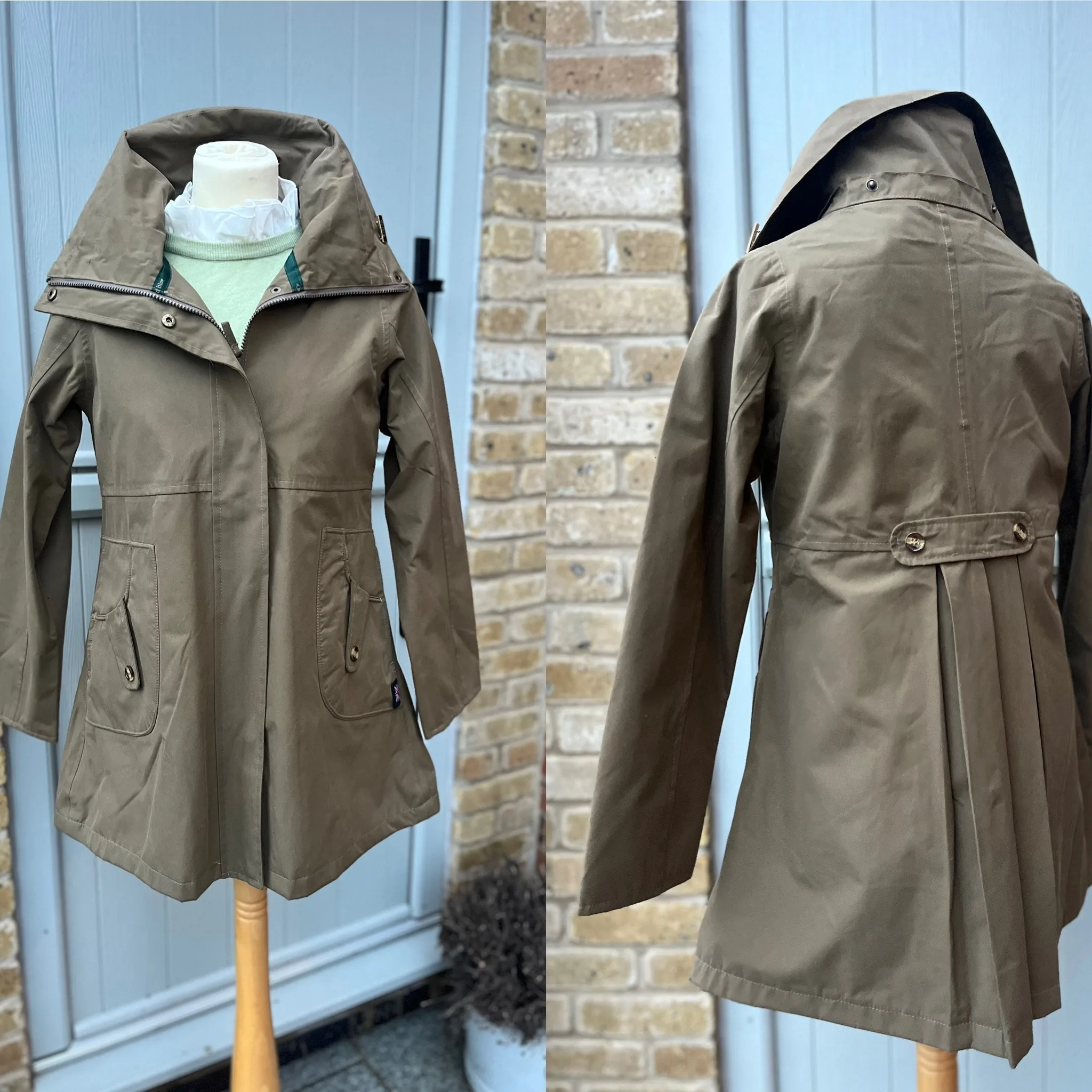 Dark Beige New England Coat (front and back)